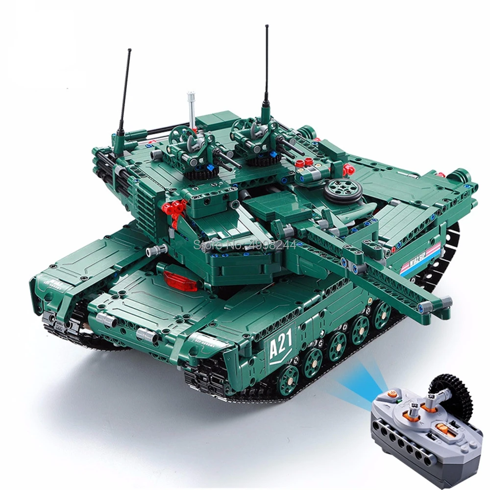 1498 шт. m1a2 technic военный пульт дистанционного управления rc основной танк может