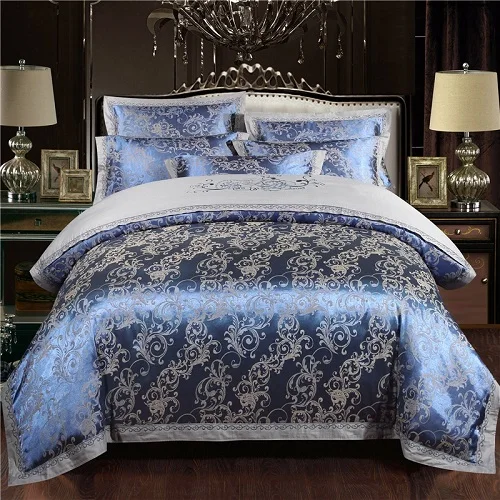 bedding set 11 Хлопок Плоский/простыня натяжная простыня роскошный сатин жаккард пододеяльник набор постельного белья Queen King комплект постельного белья parure de lit ropa de cama - Цвет: bedding set 11