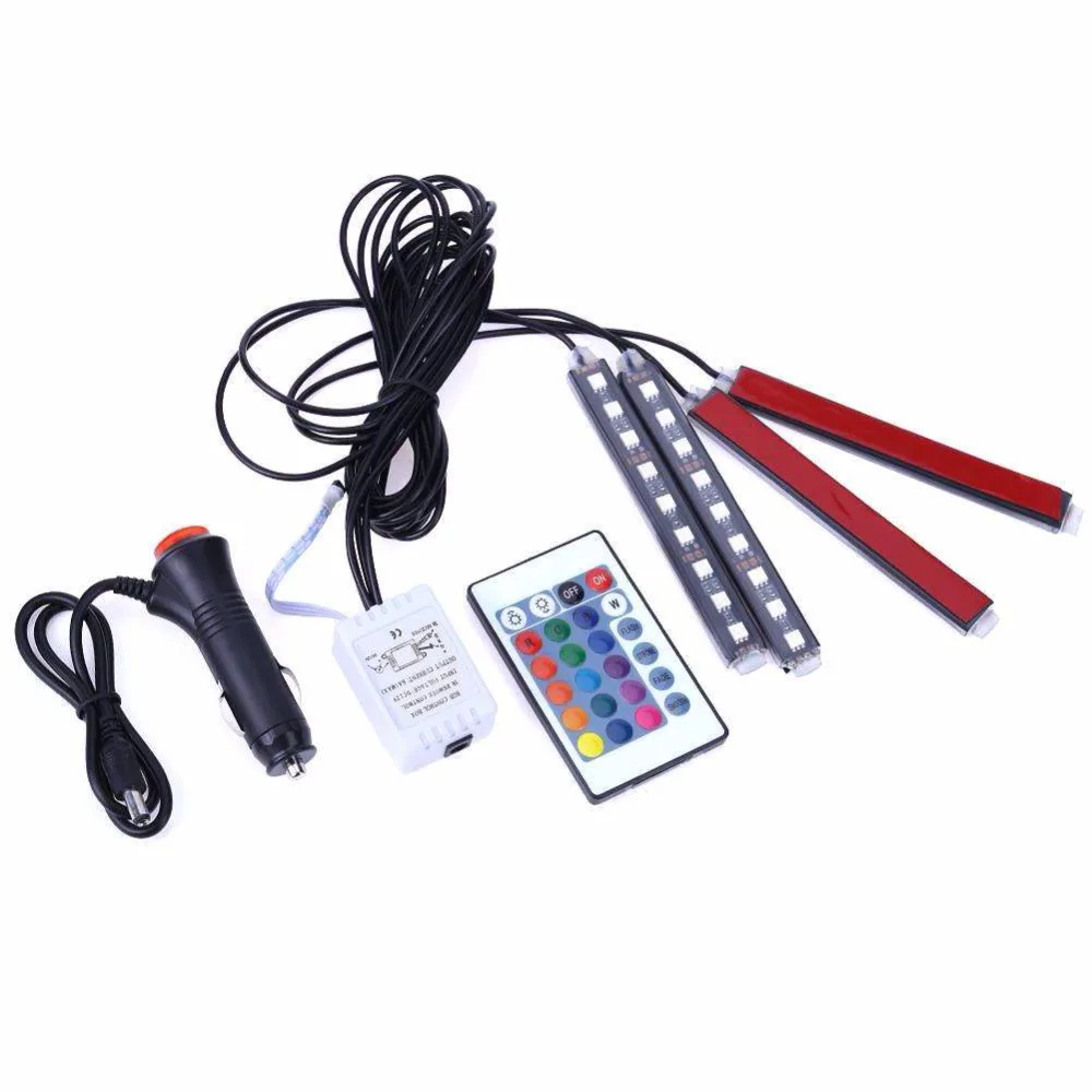 Автомобильная светодиодная лента RGB 4*9 шт. SMD 5050 10 Вт интерьерная декоративная