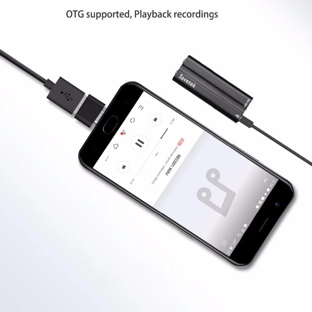 Savetek маленький мини-зажим USB ручка 8 Гб цифровой Аудио Диктофон Mp3 плеер 70 часов записи OTG кабель для телефона Android