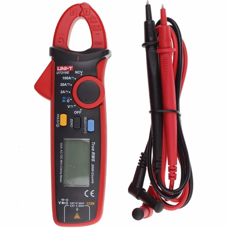 UNI-T UT210E True RMS мини Цифровые токовые клещи AC/DC напряжение Авто Диапазон VFC емкость Бесконтактный мультиметр диод
