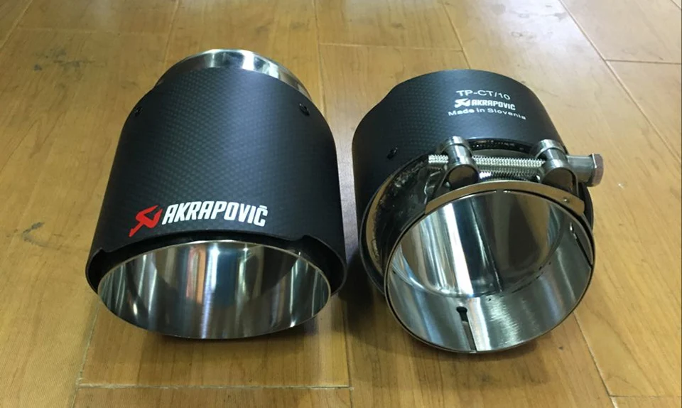 2 шт., углеродное волокно Akrapovic, выхлопная труба, глушитель, наконечники, крышка для Jaguar F-PACE XF XE, аксессуары 3,0 T 2,0 T TSI
