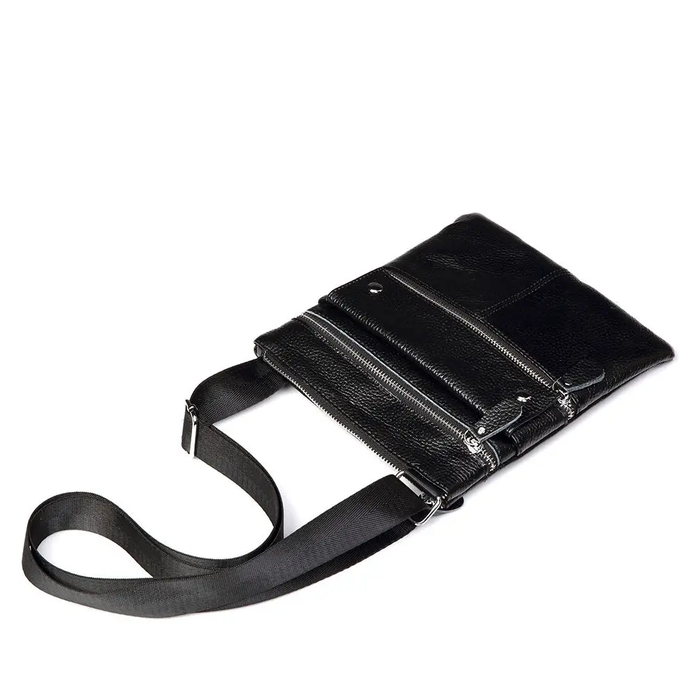 Брендовые мужские сумки мессенджеры GZCZ на плечо из натуральной кожи тонкие