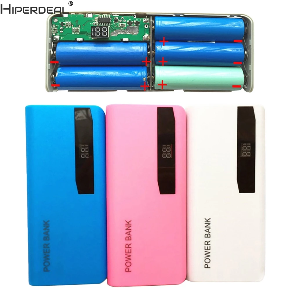Внешний аккумулятор HIPERDEAL зарядное устройство 18650 с ЖК дисплеем 5x18650 USB|Зарядные