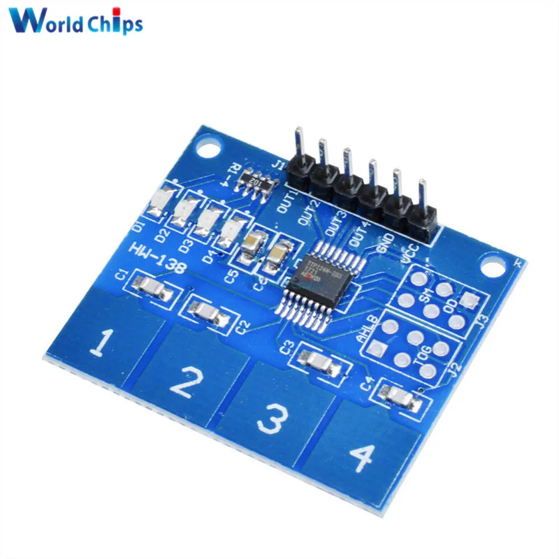TTP224 4-канальный цифровой сенсорный модуль емкостная сенсорная кнопка