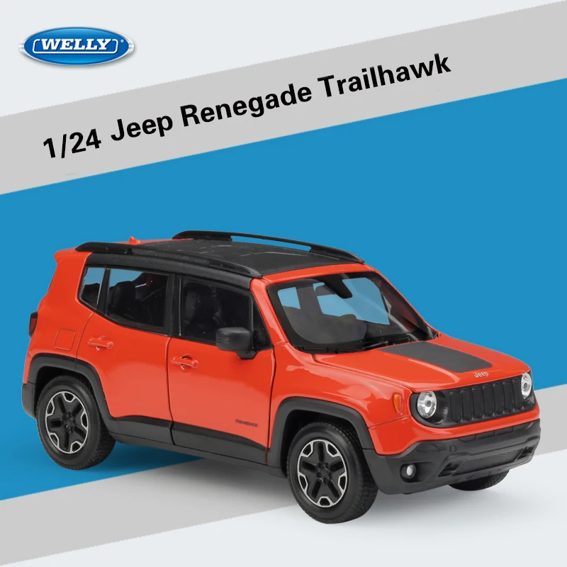 

WELLY 1:24 литая под давлением модель автомобиля игрушка для Jeep Renegade City SUV 2015 для JEEP Cross страна автомобиль с оригинальной коробкой для ребенка под...