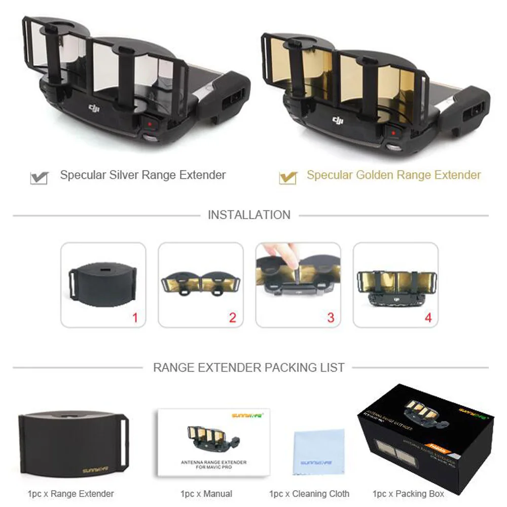 Dji Мавик Pro/Mavic Air/SPARK контроллер усилитель сигнала Range Extender Складная