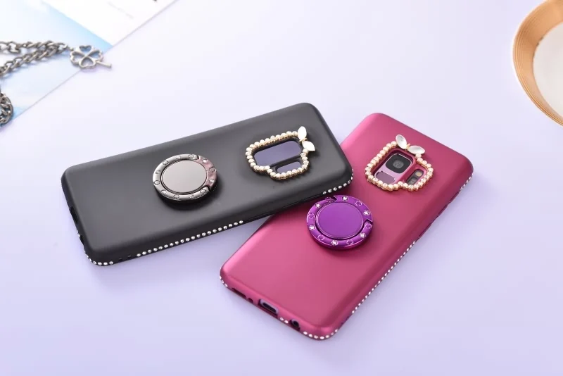 Модные с сияющими блестками алмаз тонкий кольцо чехол для samsung Galaxy S8 S9 плюс |