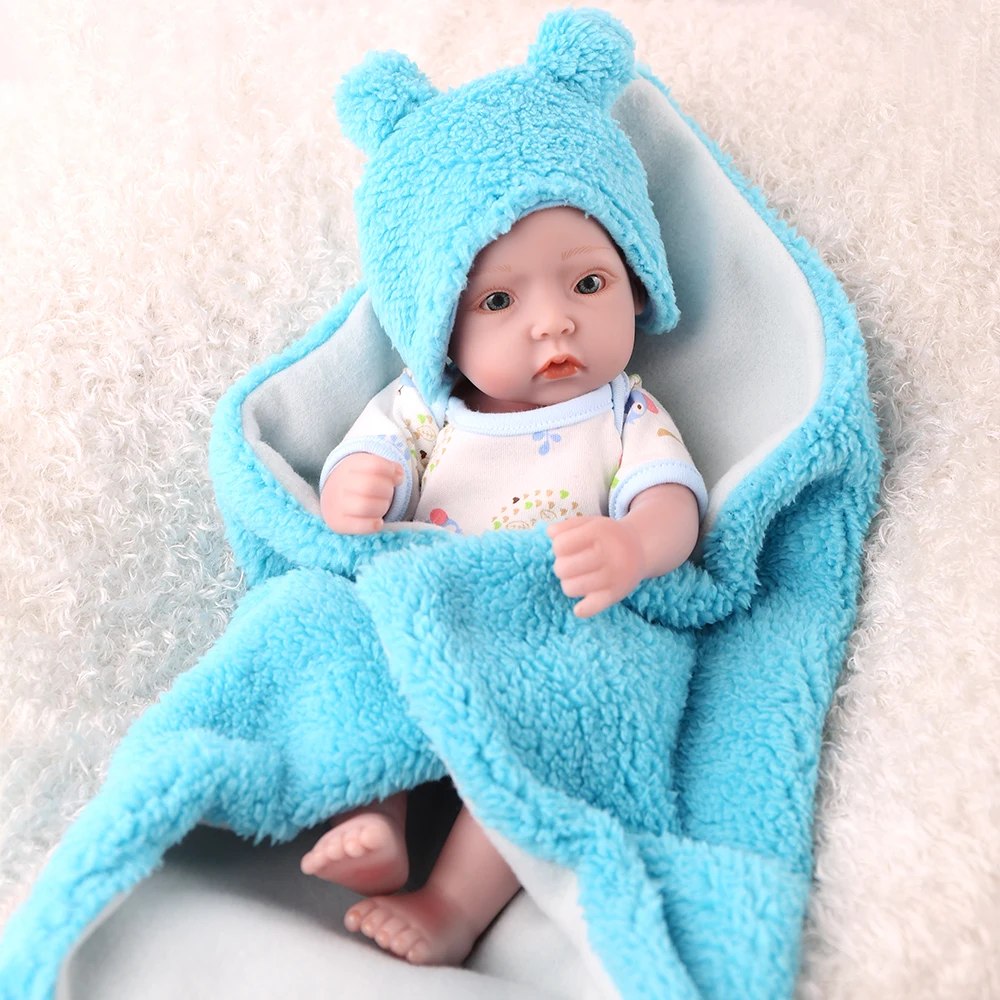 KAYDORA Reborn Baby Doll Mini 10 дюймов синий мальчик полный винил силиконовый милый Близнецы
