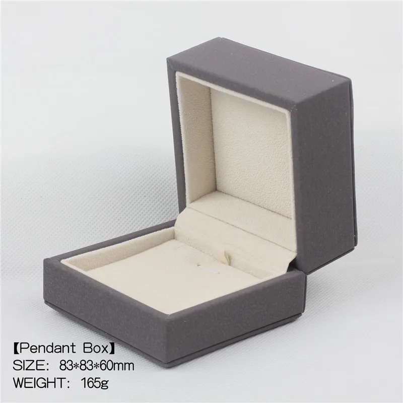Grey Pendant box Коробки бежевого, коричневого и небесно-голубого цвета с бархатной подкладкой высокого качества - Цвет: Grey Pendant box
