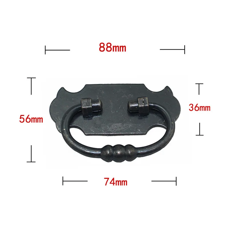 Винтажная черная ручка в стиле ретро ящик для шкафа шкатулка украшений
