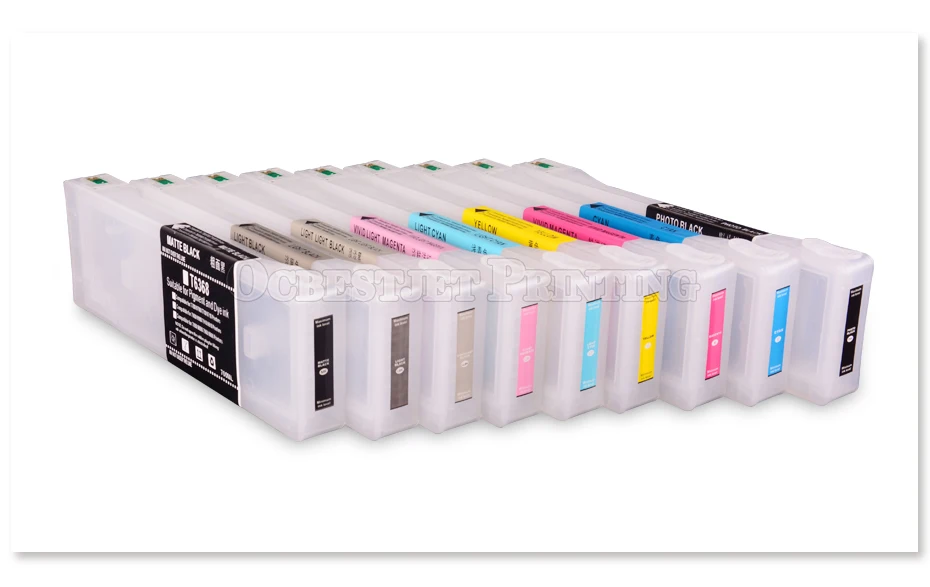 9 цветов/набор T6361 T6361-T6369 пустой многоразовый картридж с чипом для Epson Stylus Pro 7890 9890 7908 9908 принтер 700 мл/уп