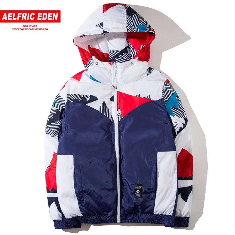 Aelfric Eden/толстые зимние куртки для мужчин цветная Лоскутная теплая парка в стиле