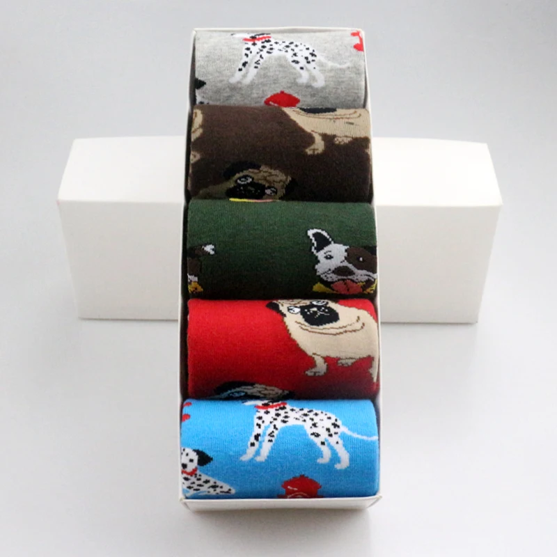 Crew Cool Socks Hosiery Dog Pet Pug Shiba Inu Beagle Buldog Socks Women Men Unisex Winter Cotton Happy Socks Male