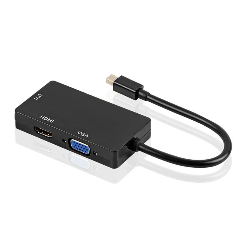 Мини DP к HDMI DVI VGA адаптер 3 в 1 концентратор DisplayPort 1080P видео конвертер для iMac Apple MacBook