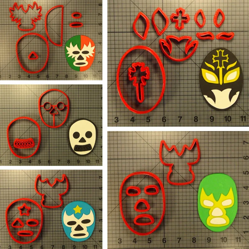 Мультяшная маска для печенья Lucha Libre резак на заказ набор нарезки с 3D принтом