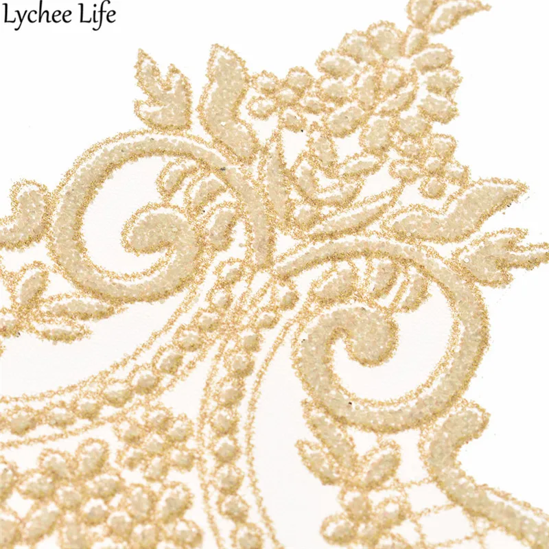 Lychee Life 1 Yard Gold Sequins Lace Trim Ribbon Shiny Lacework DIY Handmade Sewing Dress Clothes Supplies Decoration | Дом и сад