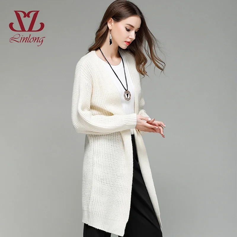 Autumn Casual knitting long cardigan female Loose korean knitted jumper 2018 warm winter sweater women B215 |
