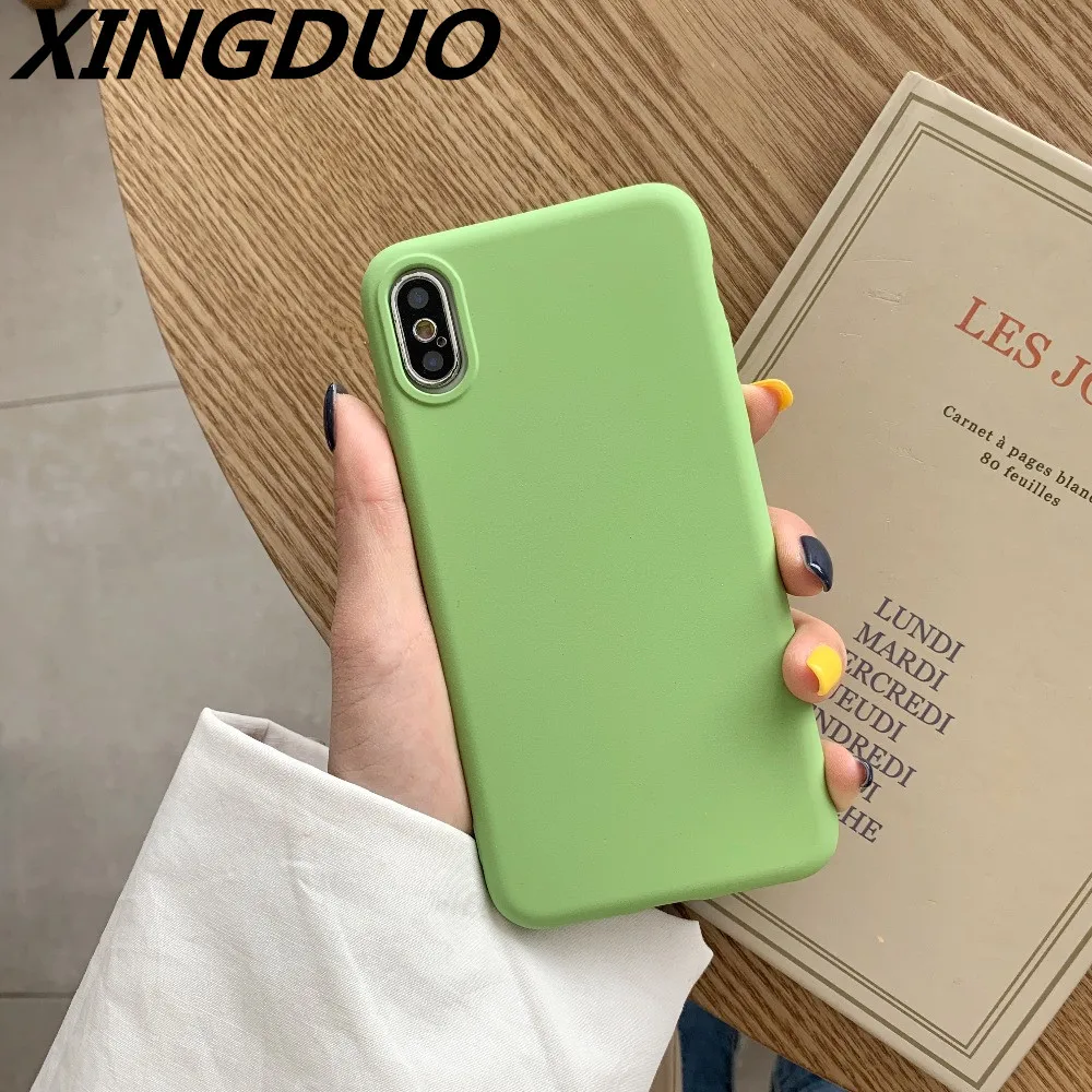 Мягкий чехол из ТПУ XINGDUO зеленый для Samsung galaxy S10 Plus Lite подходит Note 9 8 S7 S6 Edge