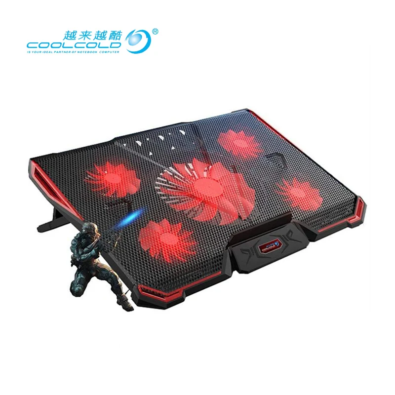 Coolcold охлаждающая подставка для ноутбука Высокое качество кулер для ноутбука с 2 usb регулируемый кулер для ноутбука вентилятор подставка с светодиодный светильник 17"