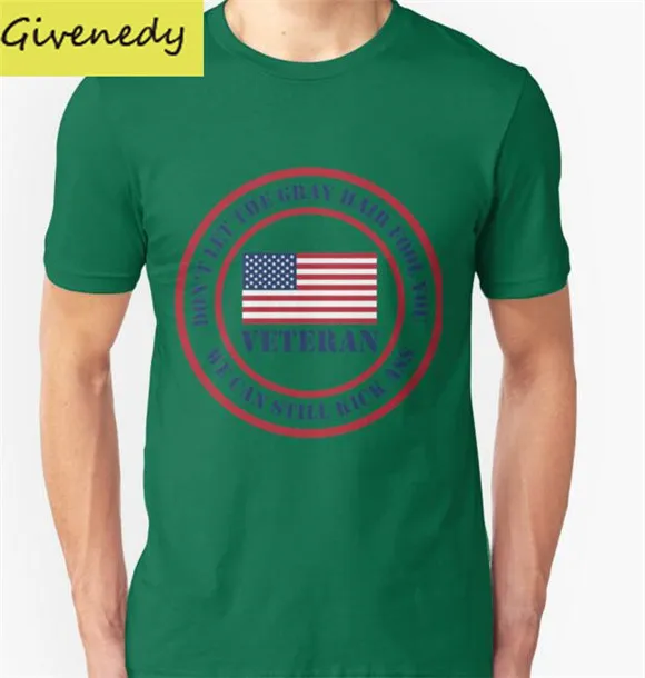 Бесплатная доставка ВЕТЕРАН дизайн печати майка 2016 Новый Лето повседневная
