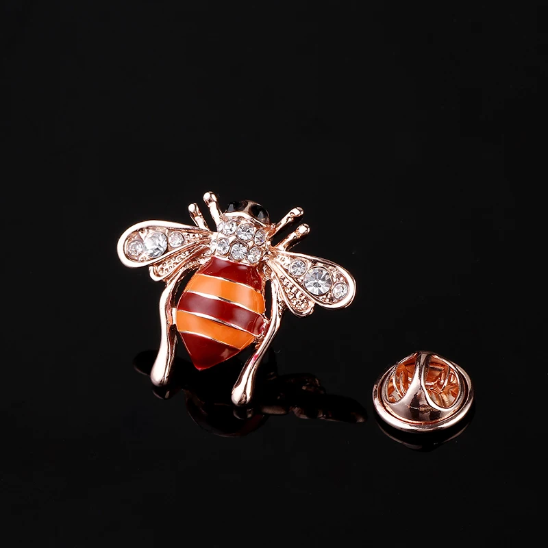 Enamel Bee Brooches Unisex Insect Brooch Crystal Rhinestone Honeybee Pin for Women Men Cute Small Badges Jewelry Collar Pins | Украшения и
