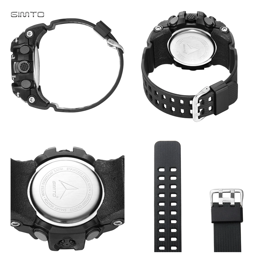 Gimto бренд спортивные часы Для мужчин цифровой Смарт-часы Bluetooth Бег шагомер