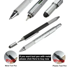 Многофункциональная Ручка GENKKY, полностью металлический инструмент, шариковые ручки, отвертка, линейка, спиртовой уровень, многофункциональные ручки для школы, дома и офиса