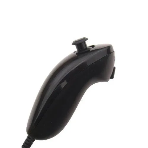 Черный проводной нунчак-контроллер на основе движения для консолей Nintendo Wii