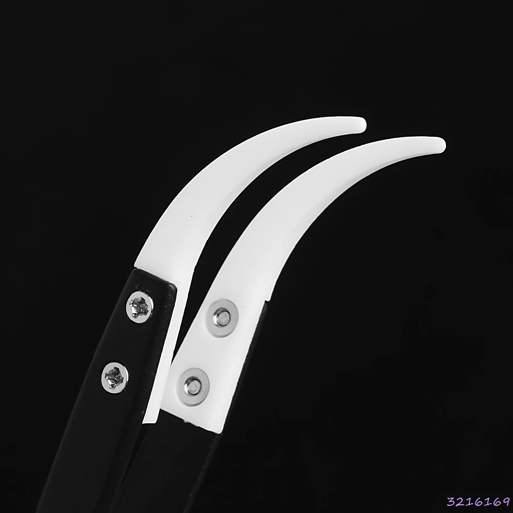 Керамический термостойкий пинцет с изогнутыми наконечниками и ручкой из