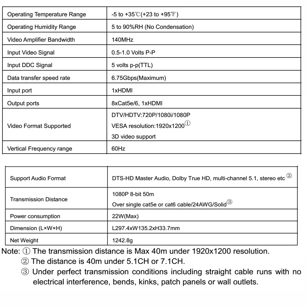 PUZHIJIE PZJ-SPE108 1X8 HDMI сплиттер поддерживает 1080 P 50 M Looping out 3D с 8 приемниками через Cat6/7 кабель для HDTV