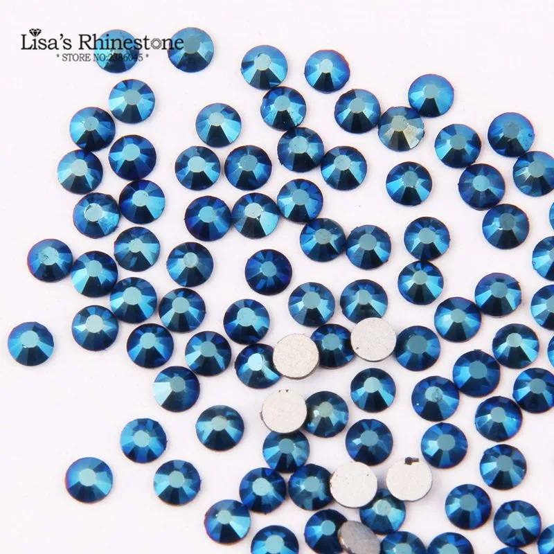 Стразы для дизайна ногтей синий кобальт|rhinestones glass|non hotfixglass rhinestones |