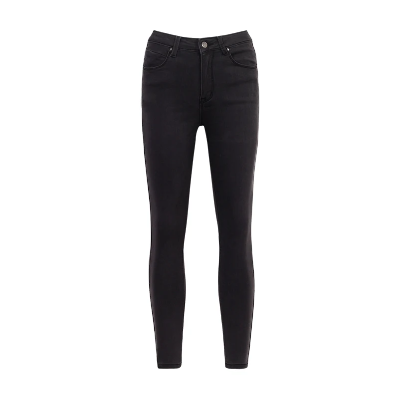 Dark Grey WIXRA базовые джинсы, женские джинсовые узкие брюки, фирменные Стрейчевые джинсы, женские брюки с высокой талией, потертые обтягивающие джинсы с высокой талией, Femme - Цвет: Dark Grey