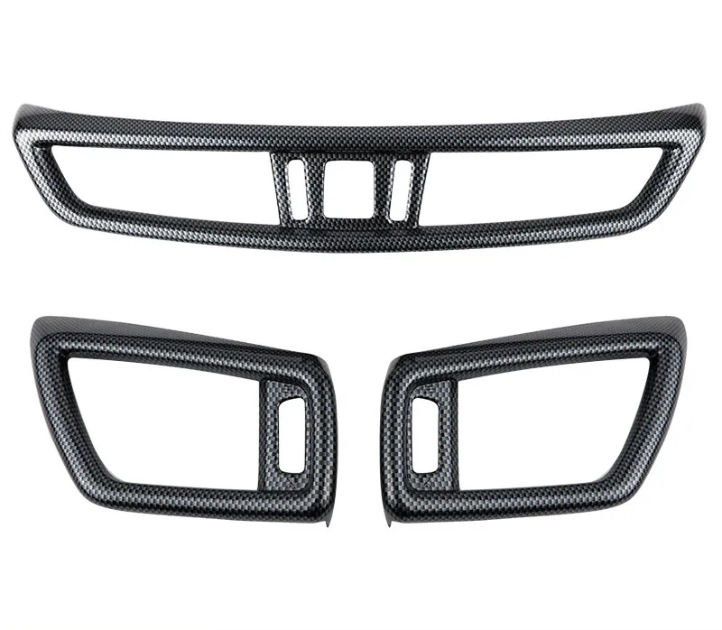 carbon fiber 3pcs Для Nissan X-trail X trail T32- Автомобильная внутренняя навигационная панель управления кондиционер декоративная рамка выпускного отверстия крышка - Цвет: carbon fiber 3pcs