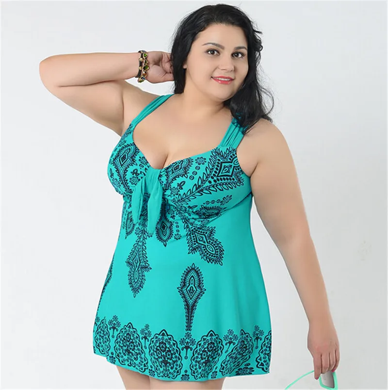Супер плюс Размеры 4XL-10XL Одна деталь Плавание костюм обогнул ванный комплект с принтом Для женщин большой груди Купальники для малышек широкий Бретели для нижнего белья пляжные Плавание одежда