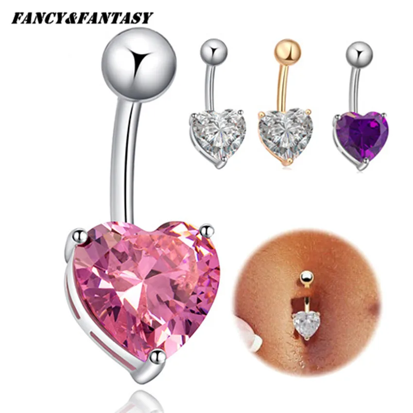 Модная пикантная обувь любящее сердце пупка кольца мотаться золотой Серебряный