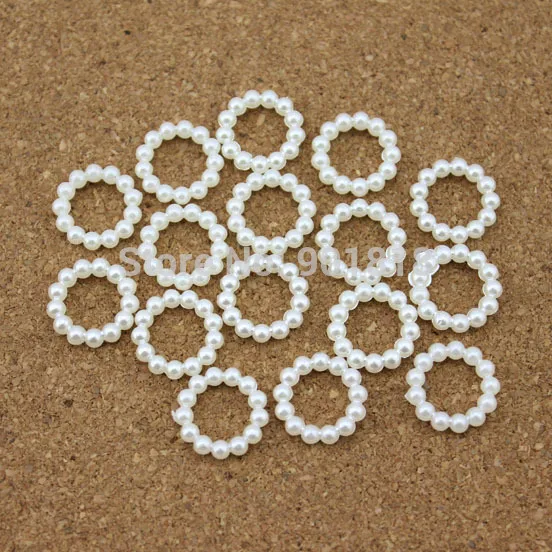 100 шт./лот 15 мм * белые круглые бусины с плоской задней частью искусственный жемчуг