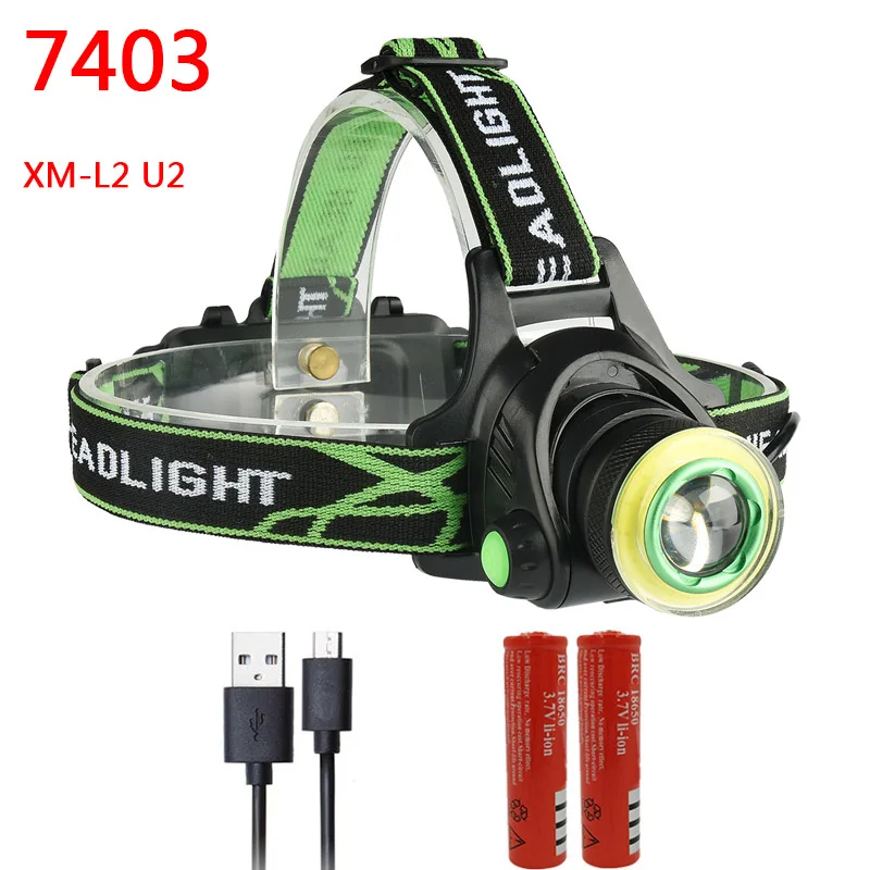 Option B Litwod Z207403 XM-L2 U2 светодиодные фары головного света светильник COB Micro USB Перезаряжаемые головки вспышки света светильник фонарь лампа Портативный светильник для кемпинга - Испускаемый цвет: Option B