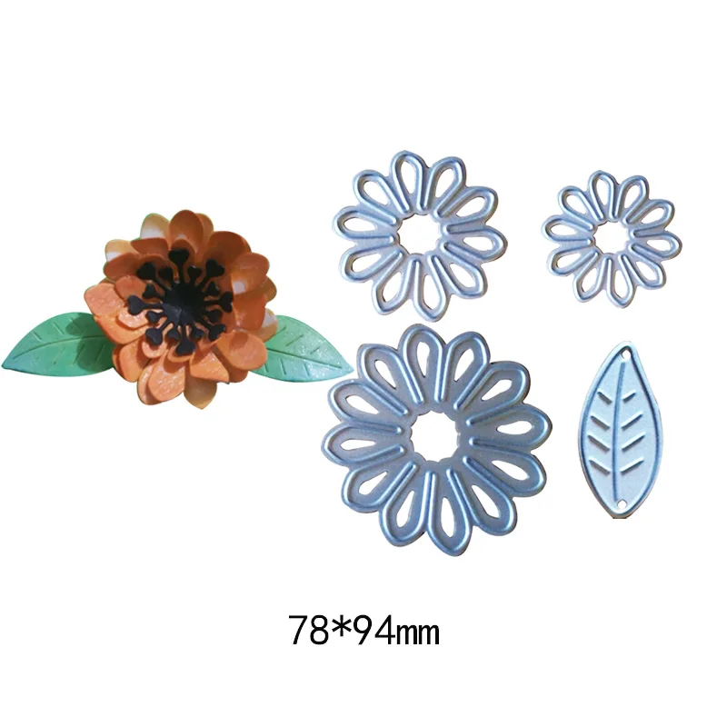 

Metal steel Flowers 4Pcs/ Set Cutting Dies Handmade photo album Craft DIY die Scrapbooking Stencil Embossing Stencils paper card