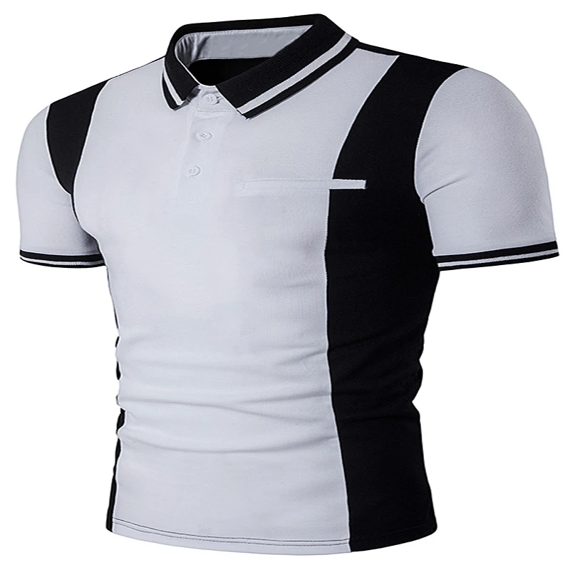 Для мужчин рубашки хлопковая Футболка Varsity Stripe Цвет блок Панель Дизайн футболка