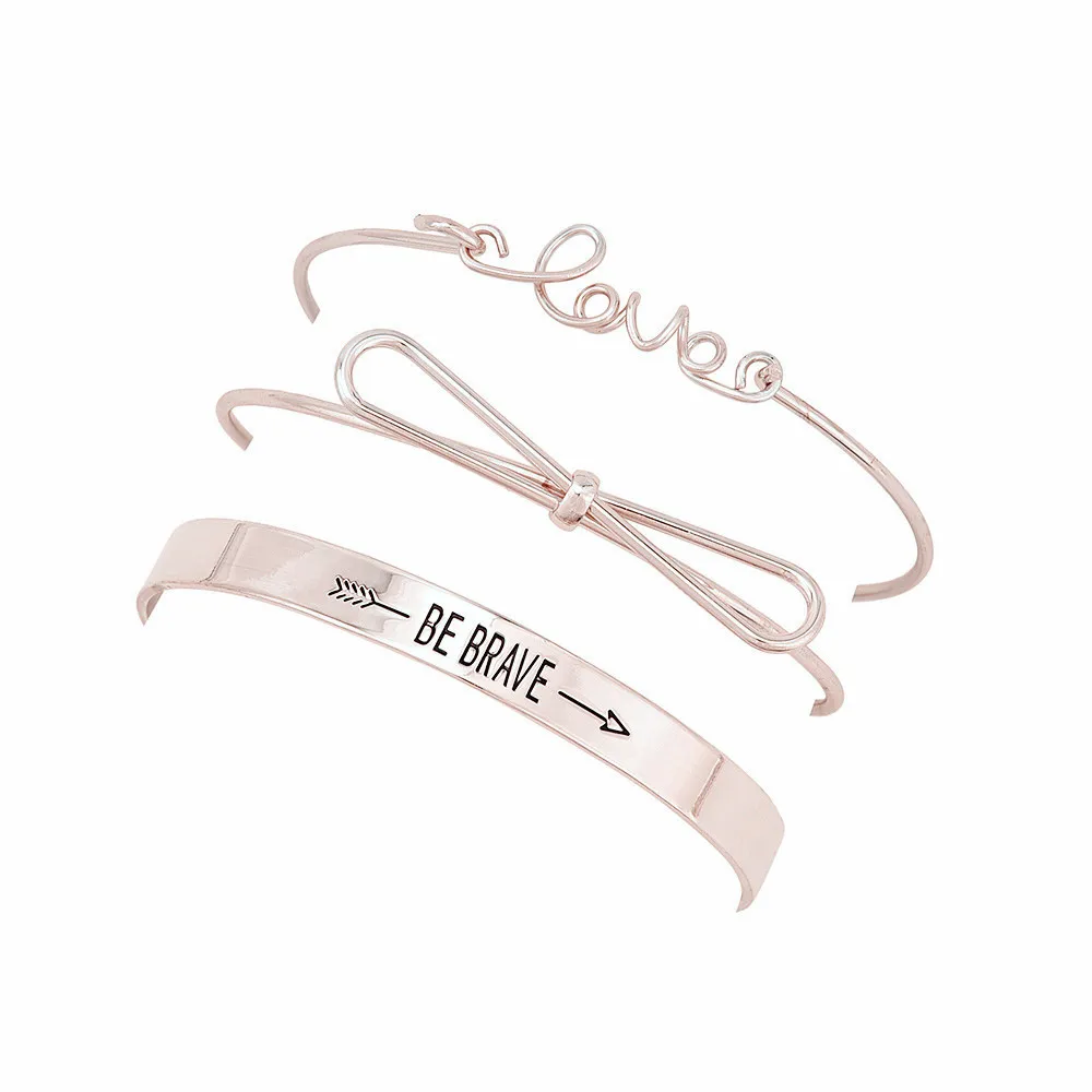 Новые модные ювелирные изделия с узлом love be brave манжеты браслет набор подарок для