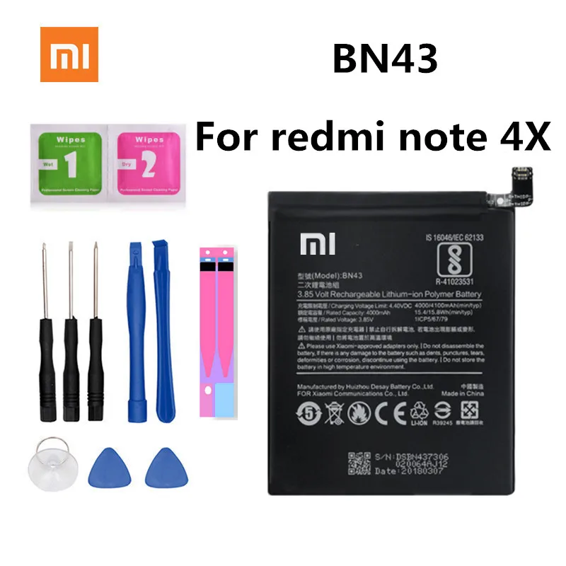 Xiaomi оригинальный сменный аккумулятор для телефона xiaomi Redmi Note 4x/Note 4 global Snapdragon 625 4000