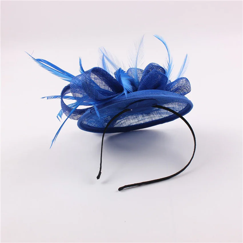 Женские маленькие головные уборы-фасцинаторы ShanFu из синамая с перьями и цветочными украшениями для церковных мероприятий SFCS12187, 6 штук в наборе.