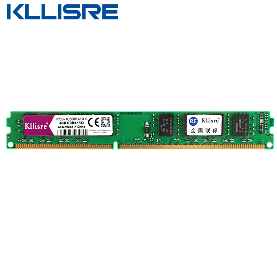 Kllisre ddr3 ОЗУ 4 Гб 1333 1600 МГц настольных компьютеров non ecc (без коррекции ошибок)
