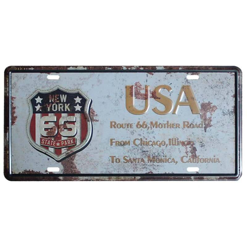 Металлический номерной знак с изображением Нью Йорка США винтажный Декор для
