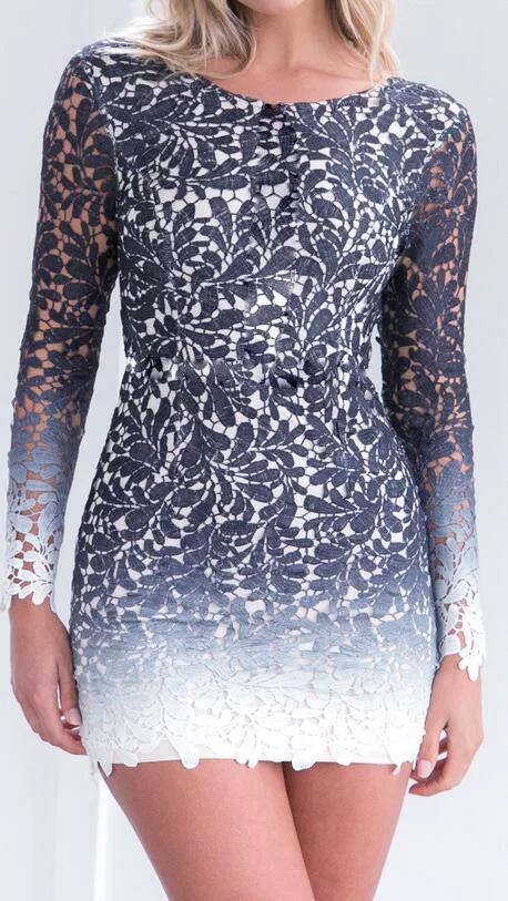 2017 новые поступления темно-синие кружева постепенное изменение белого с