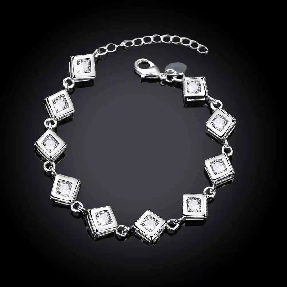 Высокое качество посеребренные pulseras куб Браслеты &amp amp браслет hombre элегантный |