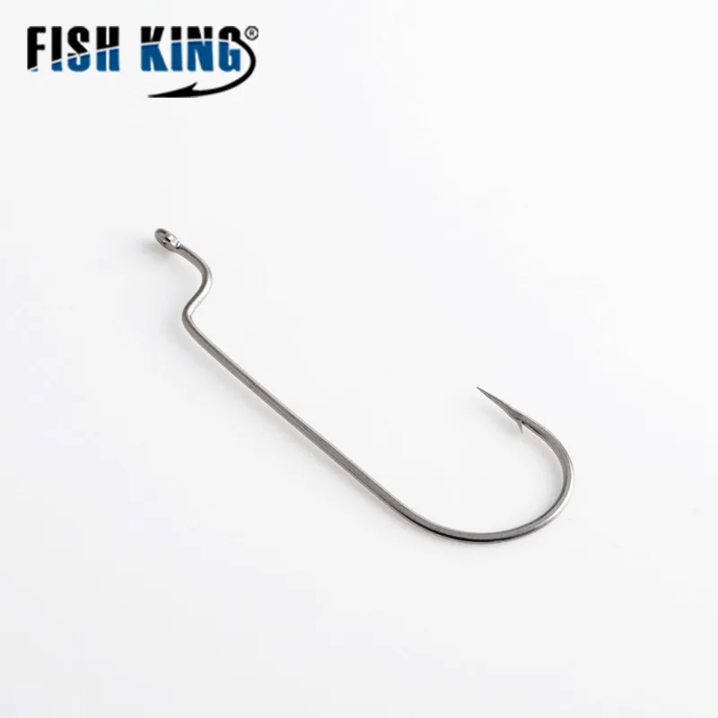 FISH KING 10 шт. рыболовный крючок из высокоуглеродистой стали приманка с офсетным