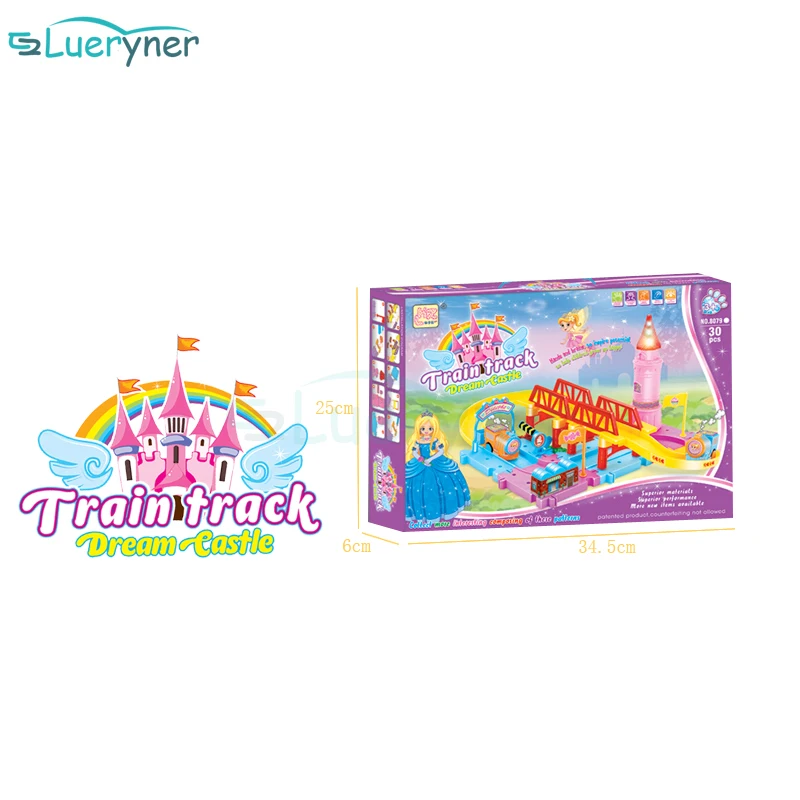 Горячие Продажи 3D Castle kids toys праздничные подарки двухслойный Спираль трек Горки