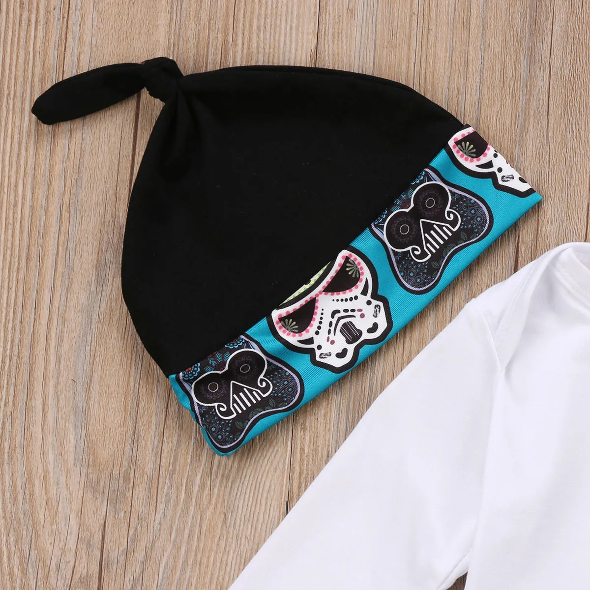 Toddler Baby Boys Girls 0-18M Fashion Clothes 3PCS Long Sleeve Cartoon Letter Print White Romper Tops+Long Pants+Hats | Детская одежда